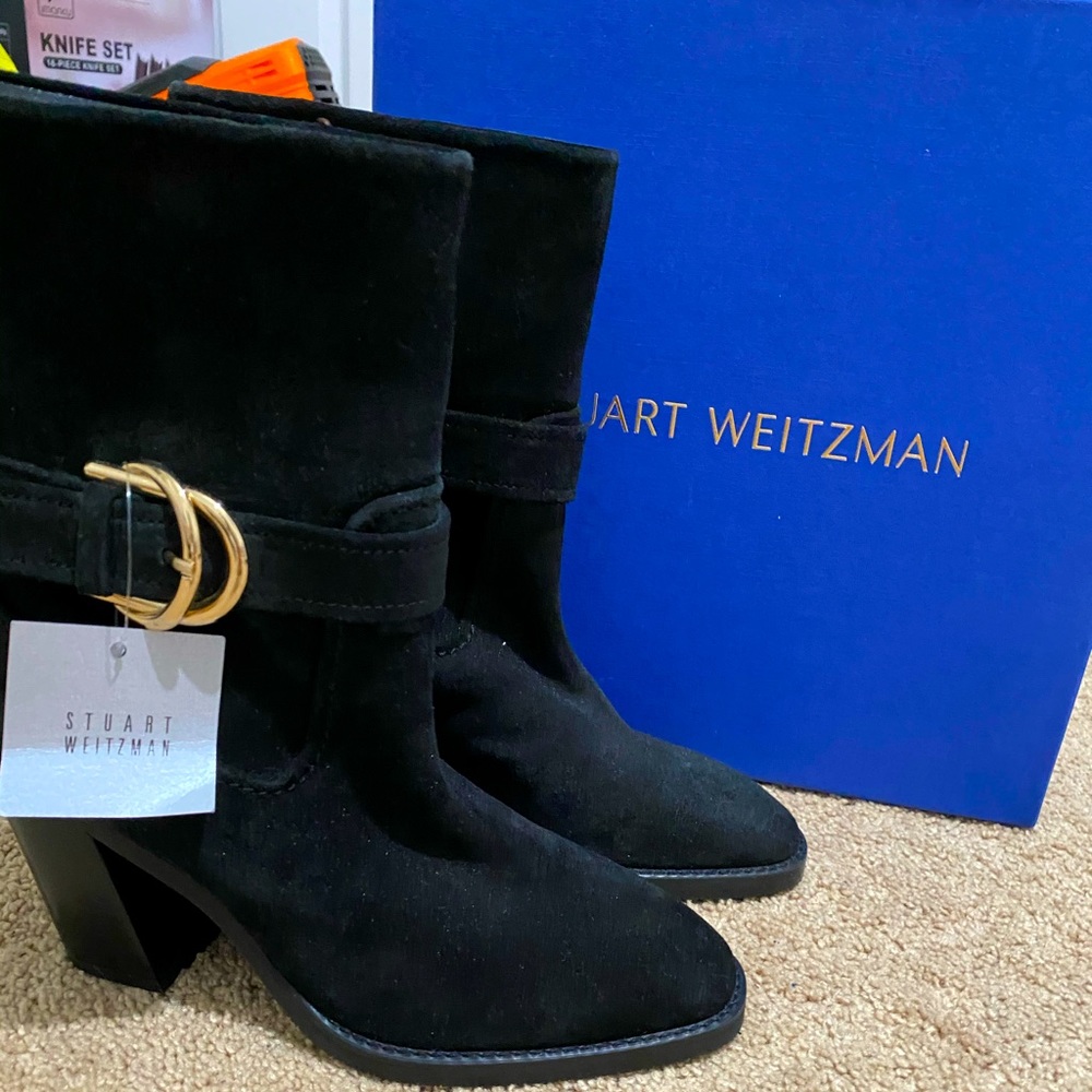 Black suede boots Stuart Weitzman